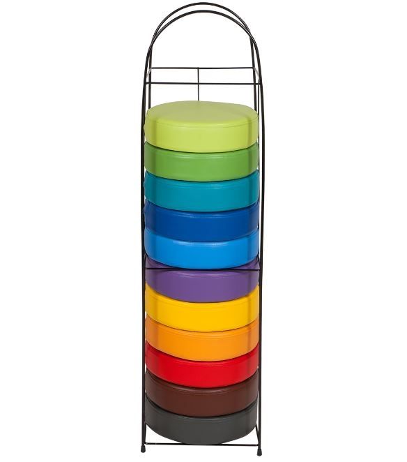 Round Rainbow Seat Cushions with Storage Rack by NOVUM