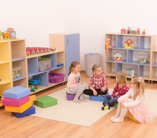 Rainbow Square Seat Cushions with Storage Rack