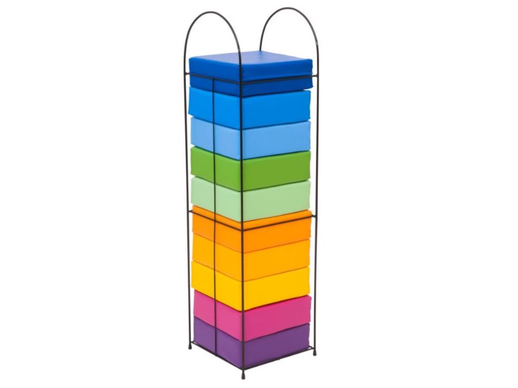 Rainbow Square Seat Cushions with Storage Rack by NOVUM