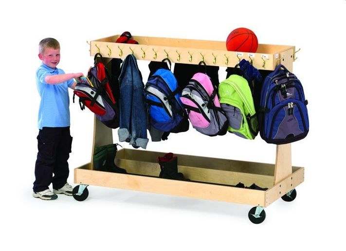 Mobile Backpack and Coat Cart by Playscapes