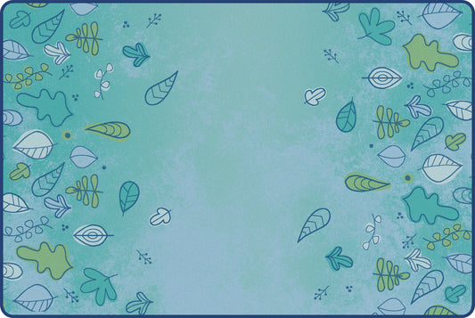 Falling Leaves Border Blue Classroom Rug