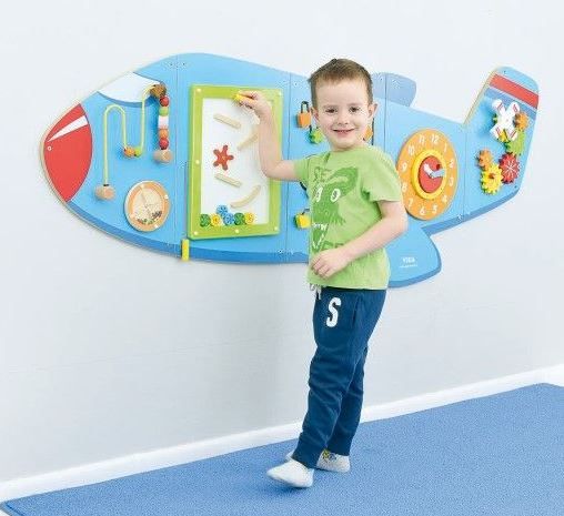 Airplane 6-Activity Sensory Wall Panel by Moje Bambino