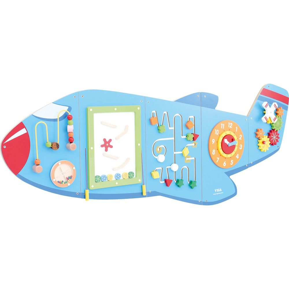 Airplane 6-Activity Sensory Wall Panel by Moje Bambino