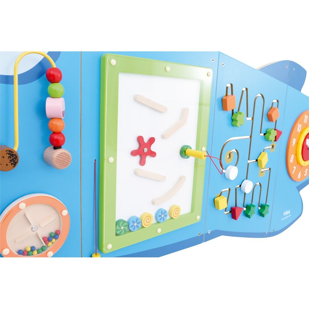 Airplane 6-Activity Sensory Wall Panel by Moje Bambino