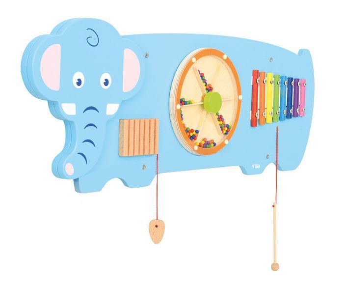 Elephant 3-Activity Musical Sensory Wall Panel by Moje Bambino