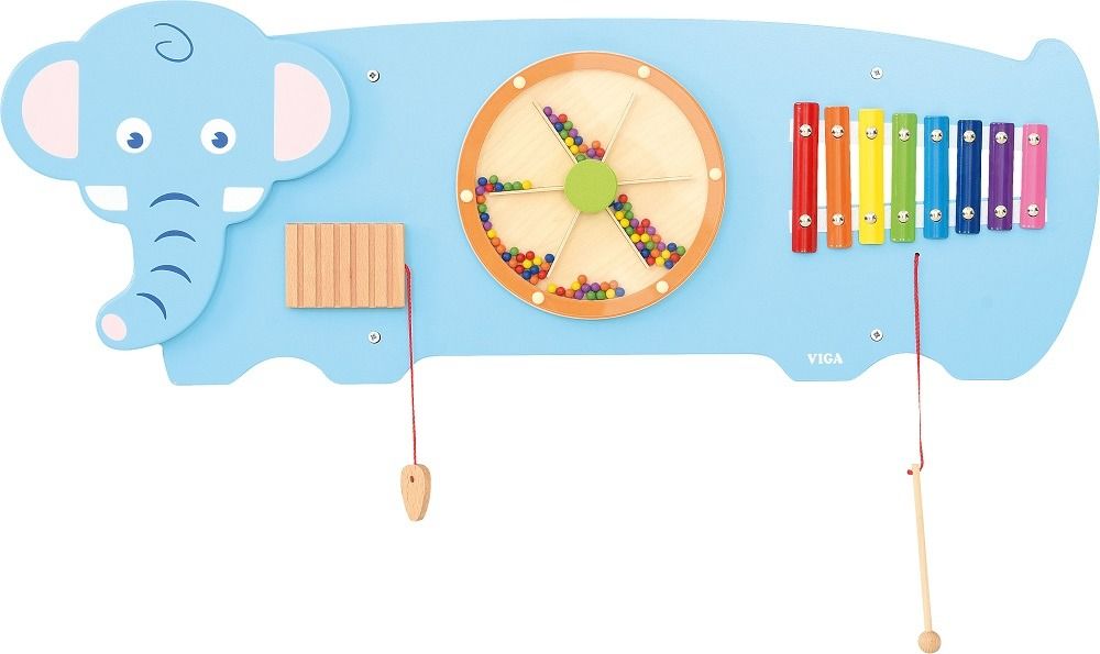 Elephant 3-Activity Musical Sensory Wall Panel by Moje Bambino