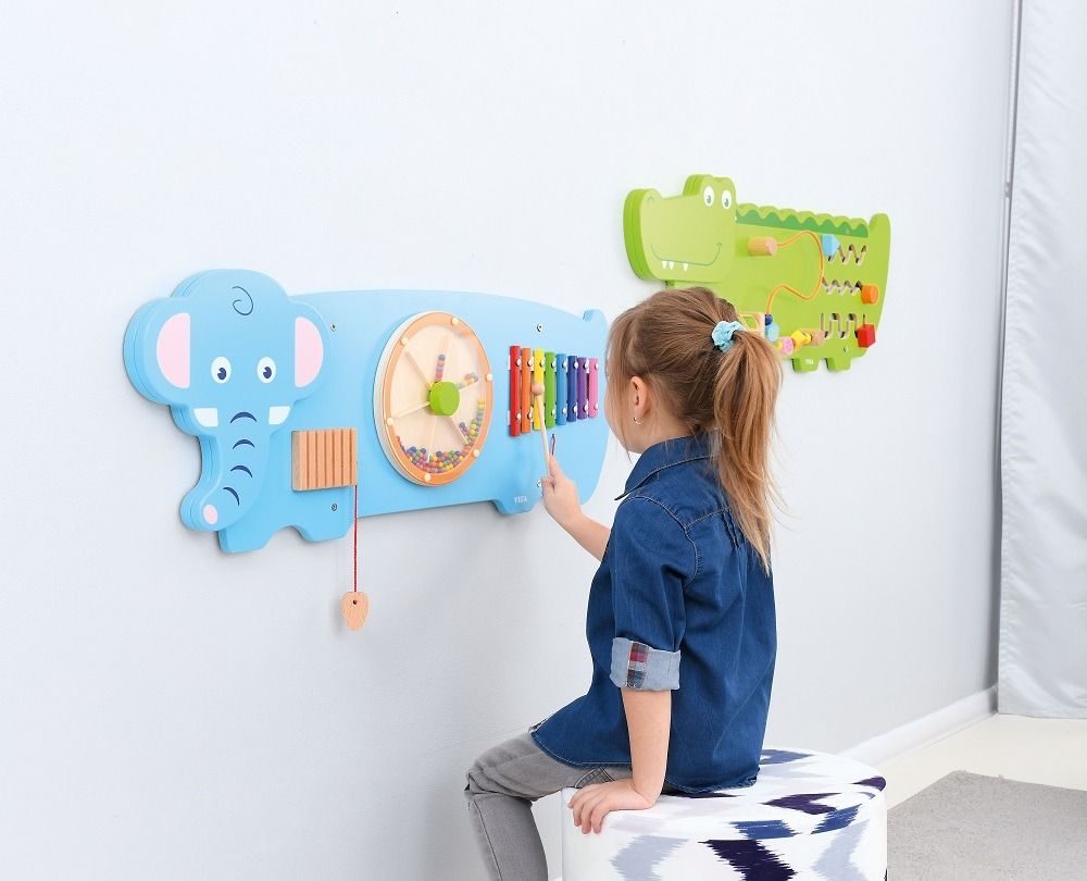 Elephant 3-Activity Musical Sensory Wall Panel by Moje Bambino