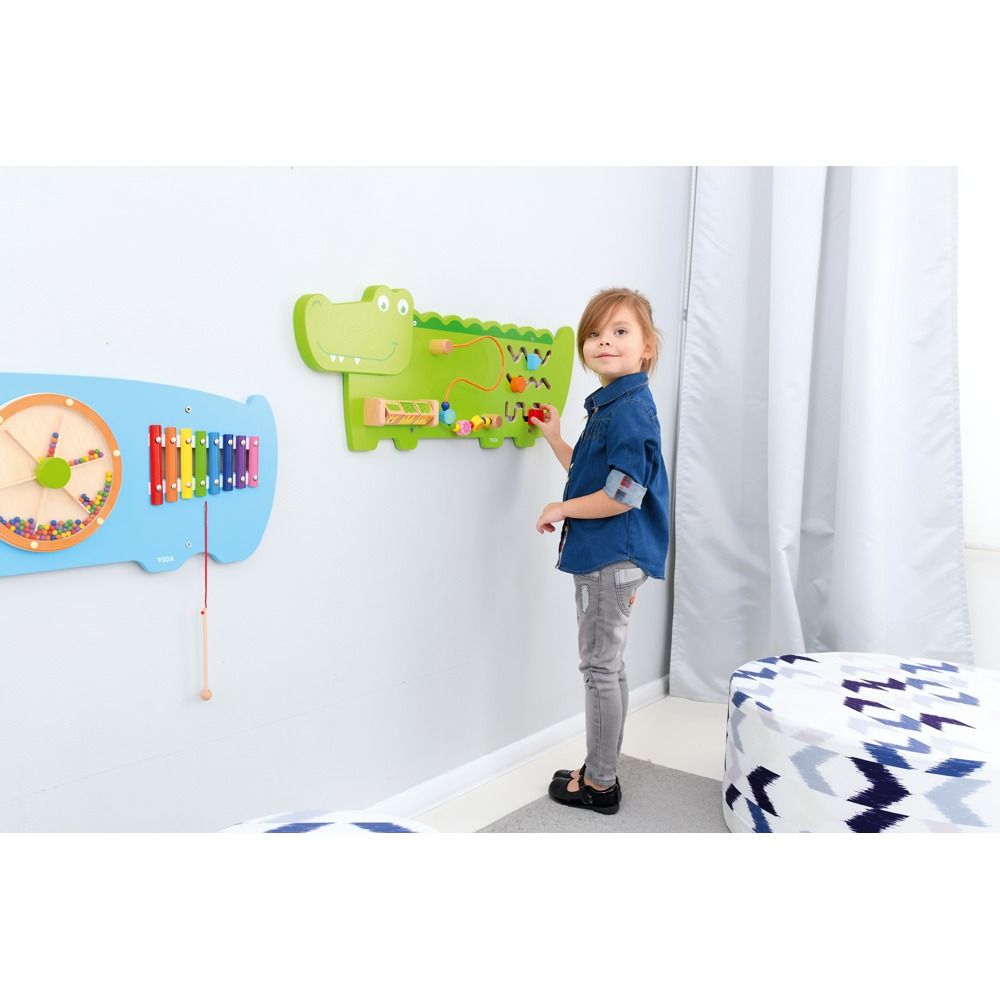 Alligator 3-Activity Sensory Wall Panel by Moje Bambino