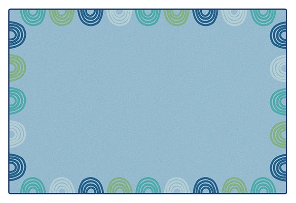KIDSoft Rainbows Border Green Classroom Rug