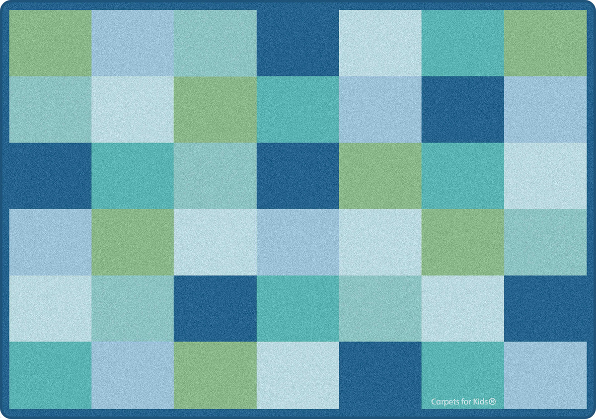 Blocks Seating Blue Classroom Rug