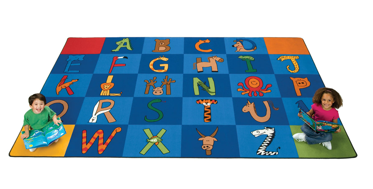 A to Z Animals Alphabet Classroom Rug, view 3