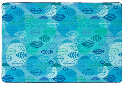Peaceful Spaces Blue Leaf Classroom Rug