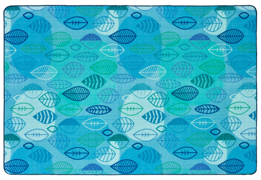 Peaceful Spaces Blue Leaf Classroom Rug