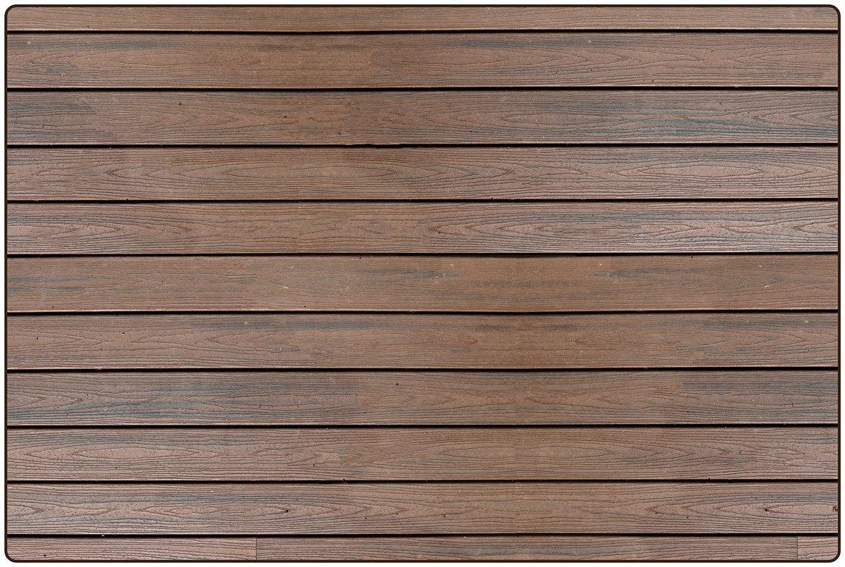 Dark Wood Deck Classroom Rug