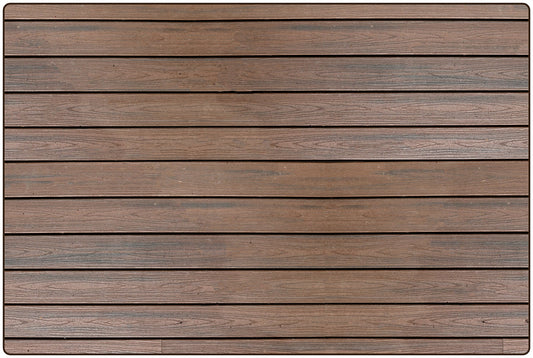 Dark Wood Deck Classroom Rug