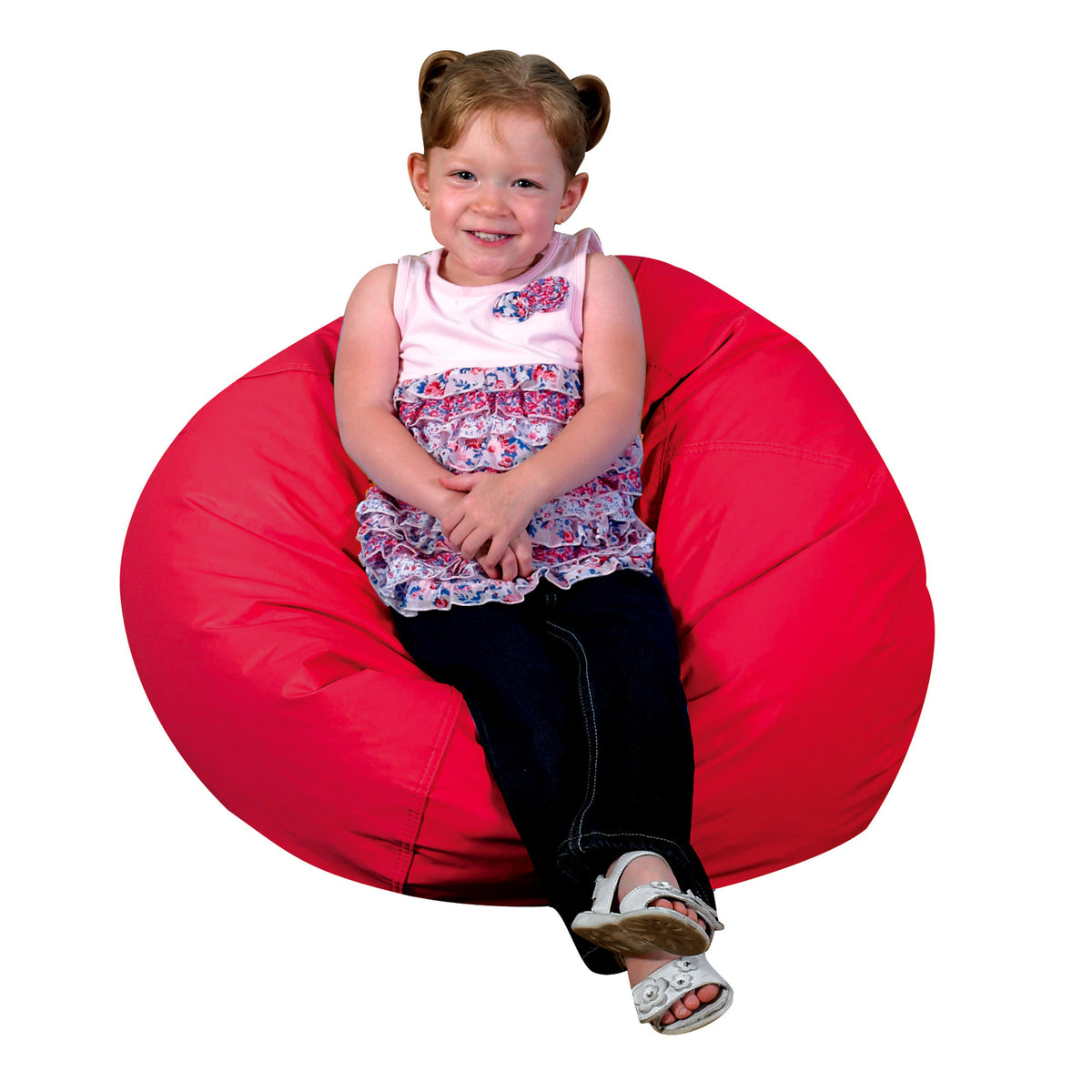 Round Bean Bag Chair for Classrooms, Red / 26"