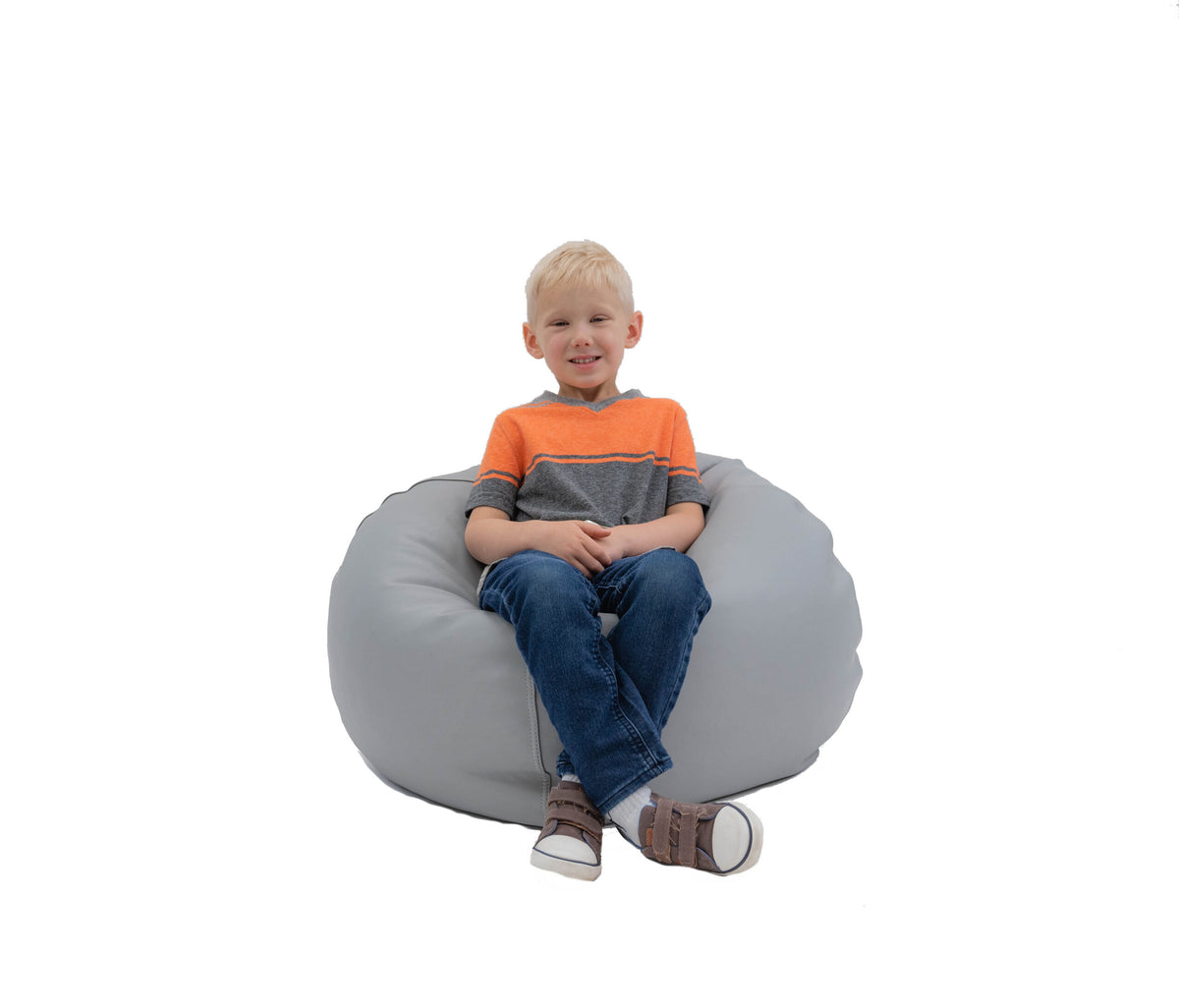 Round Bean Bag Chair for Classrooms, Gray / 26"
