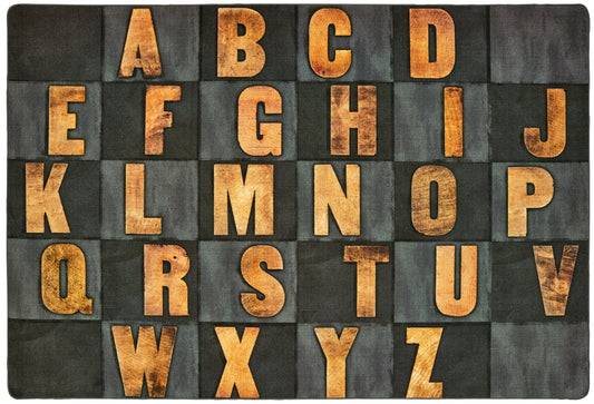 Rustic Wood Literacy Seating Gray Classroom Rug