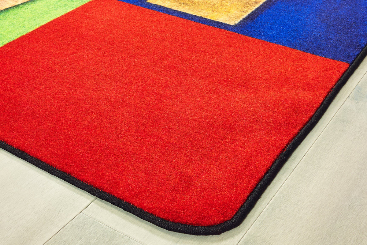 Rustic Wood Literacy Seating Primary Classroom Rug, view 2
