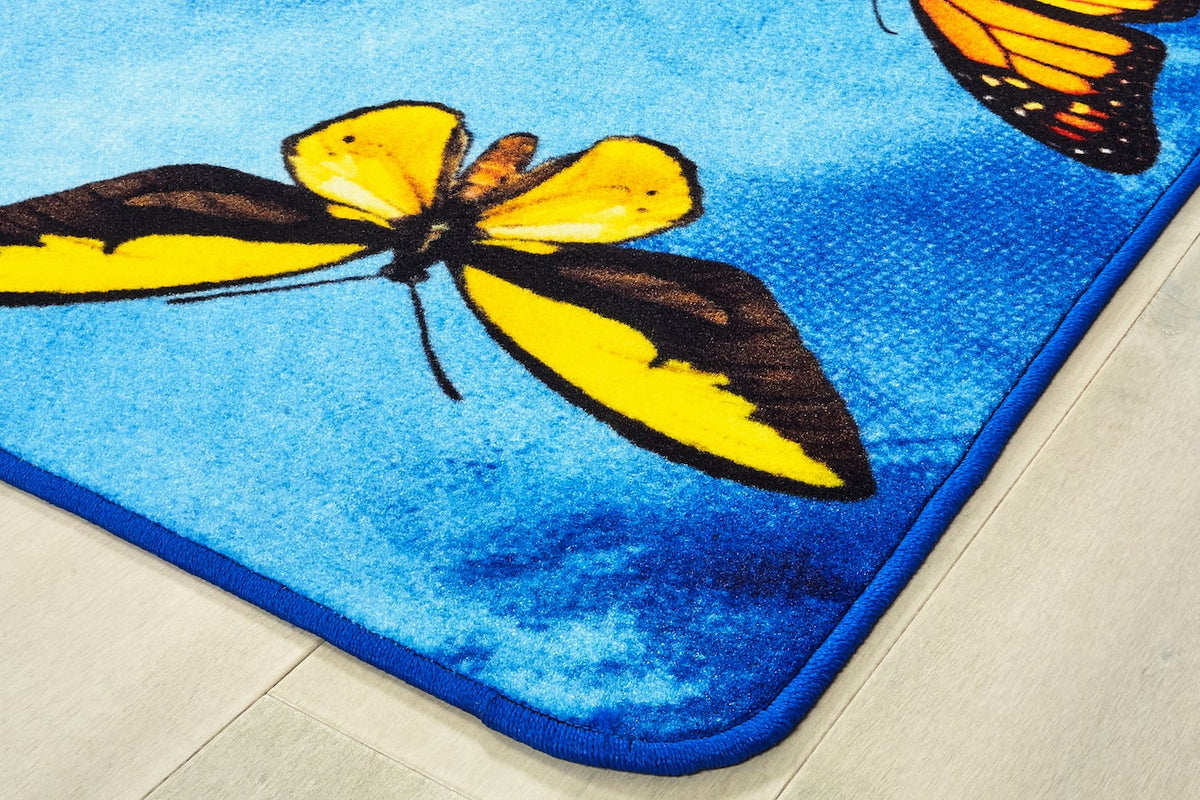 Beautiful Butterfly Seating Classroom Rug, view 3