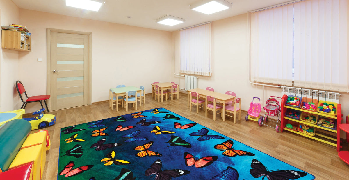Beautiful Butterfly Seating Classroom Rug, view 4