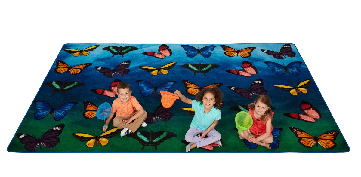 Beautiful Butterfly Seating Classroom Rug, view 6
