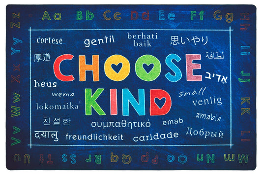 Choose Kind Blue Classroom Rug
