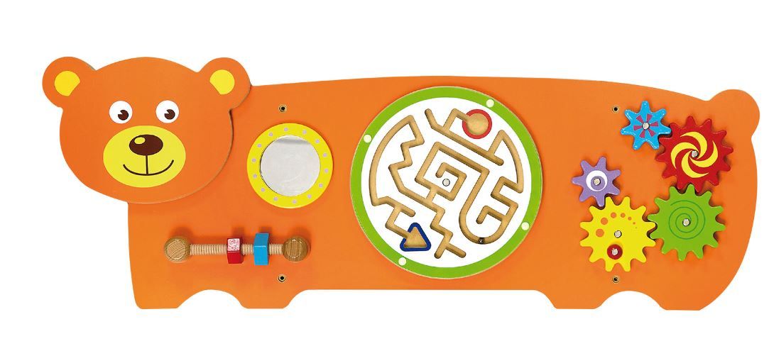 Happy Bear 4-Activity Sensory Wall Panel by Moje Bambino