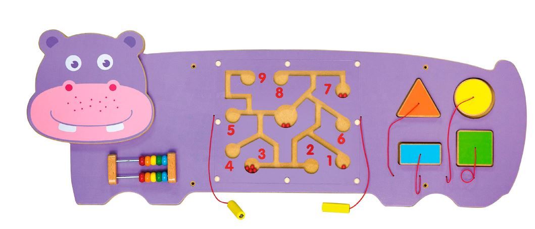Hippo 3-Activity Sensory Wall Panel by Moje Bambino