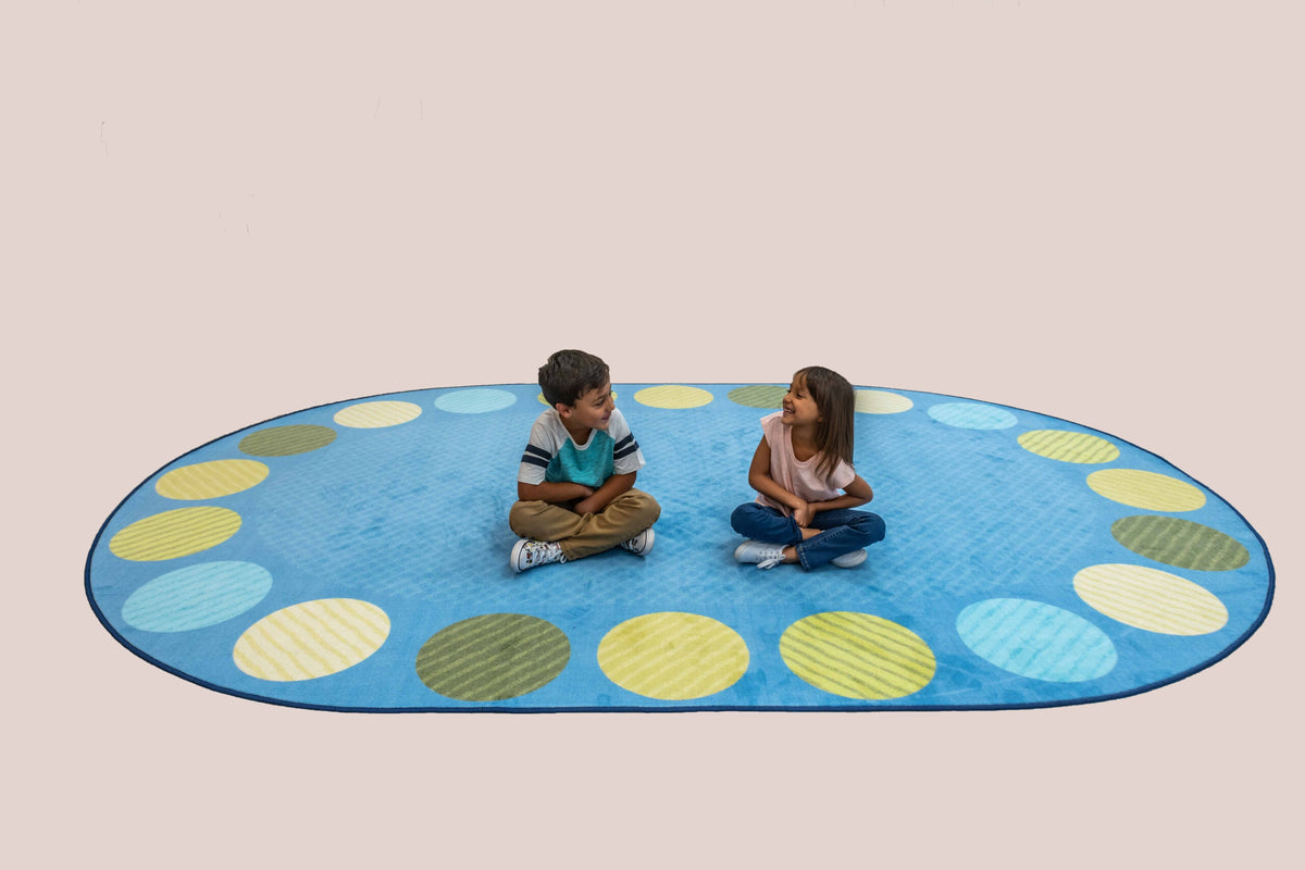 Calming Colors Seating Oval Classroom Rug, view 2