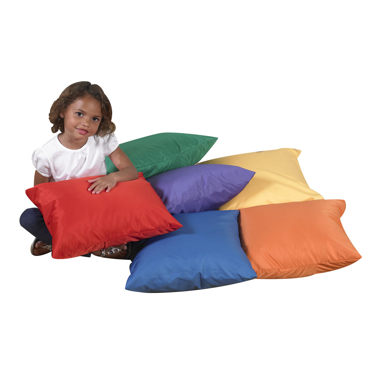 17" Foam-Filled Vegan Leather Floor Pillows – Set of 6, view 12