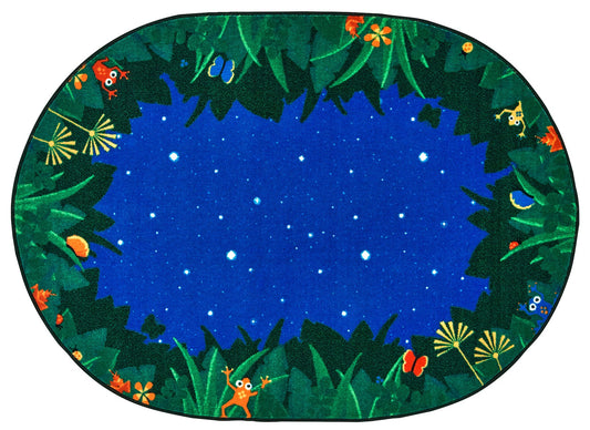 Peaceful Tropical Night Classroom Rug
