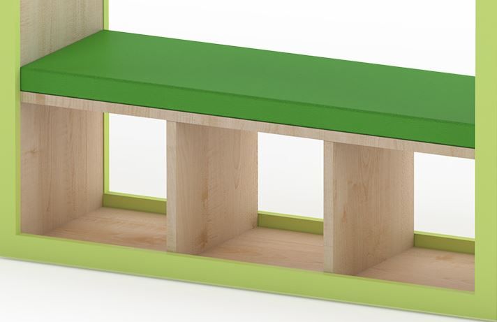 Bookcase with Cushioned Bench Seat by NOVUM