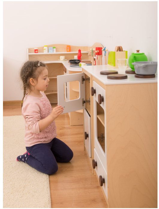 Corner Play Kitchen with Shelves by NOVUM