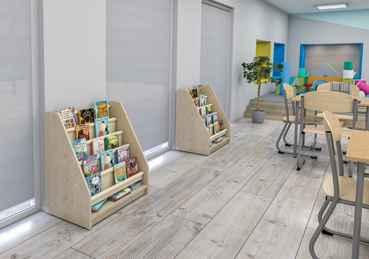 Low Bookcase with Fabric Partitions by NOVUM