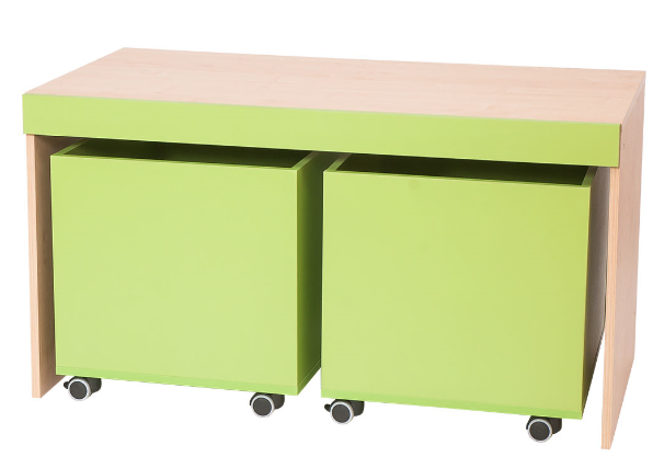 House Divider Bench with Rolling Bins by NOVUM