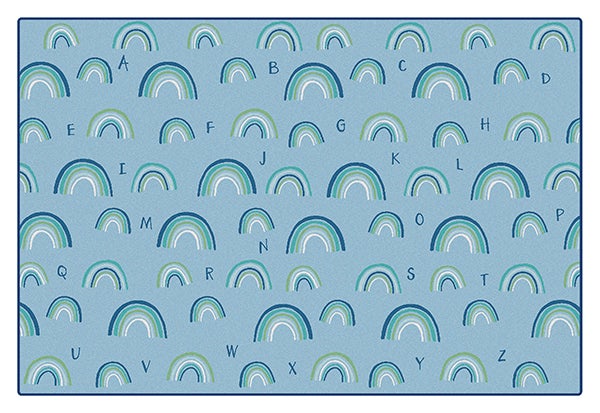 KIDSoft Rainbows Literacy Blue Classroom Rug, view 2