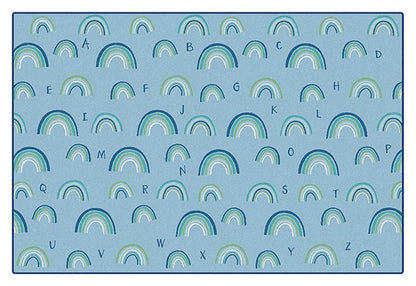 KIDSoft Rainbows Literacy Blue Classroom Rug, view 2