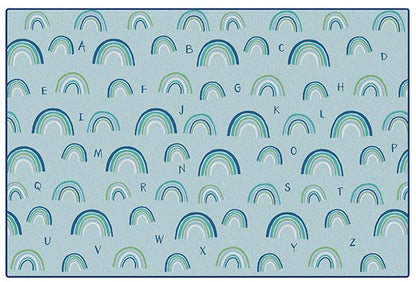KIDSoft Rainbows Literacy Green Classroom Rug