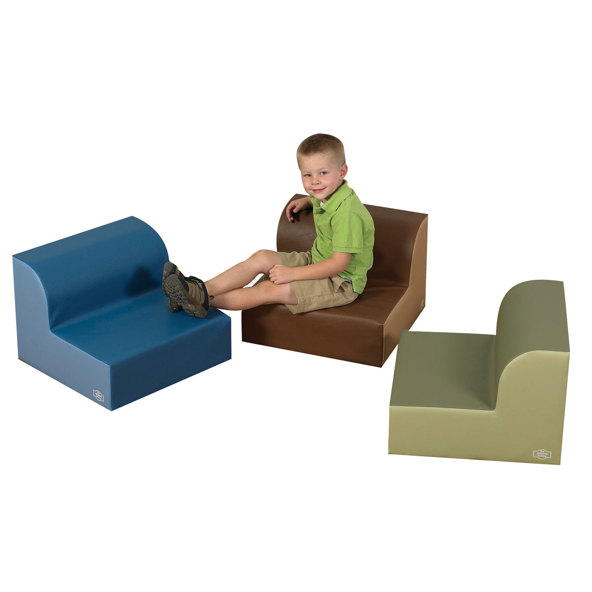 Two-Tone Foam Reading Loungers, Set of 3, Woodland