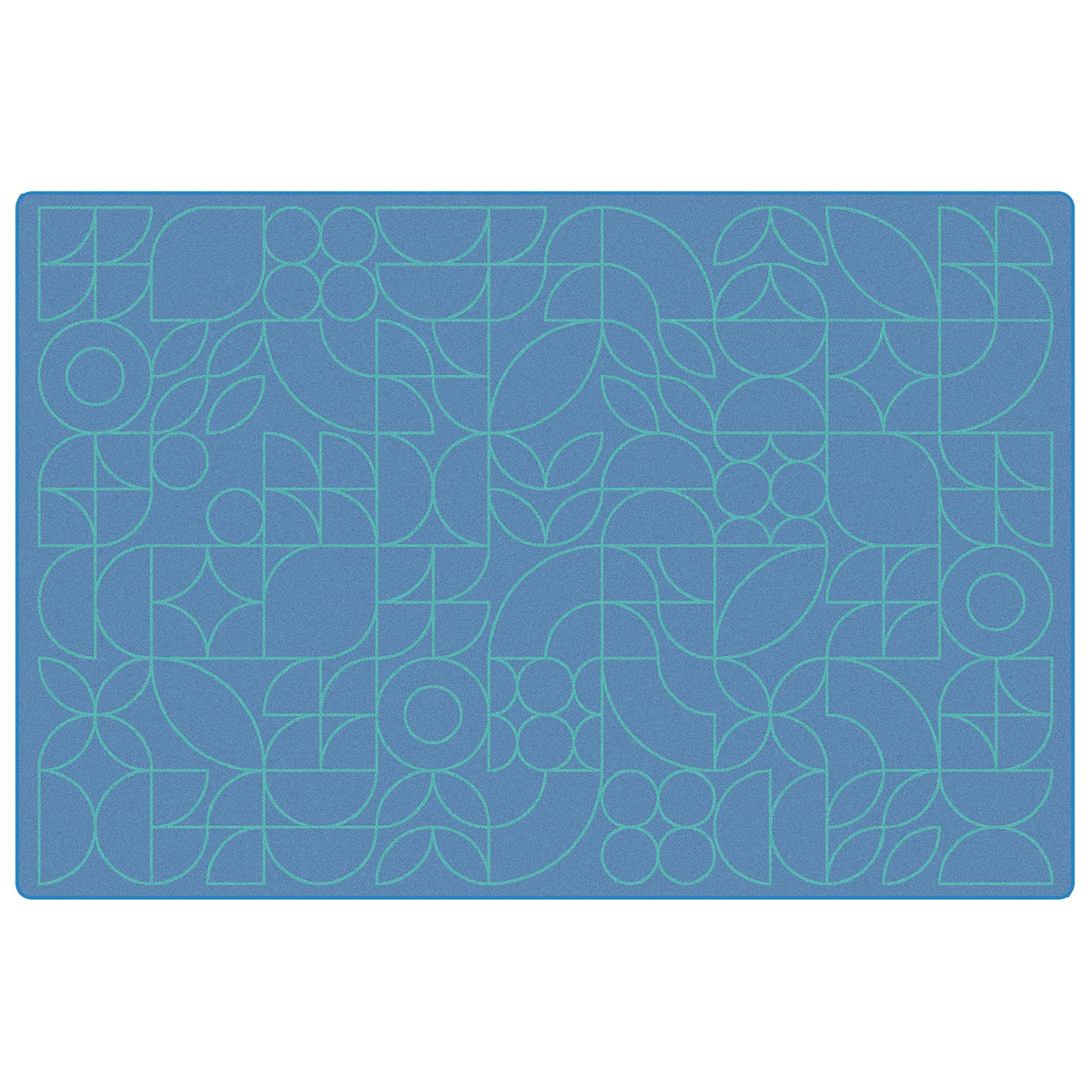 Scandinavian Doodle Large 2-Tone Blue Classroom Rug