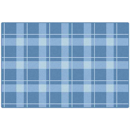 Blue Plaid Classroom Rug