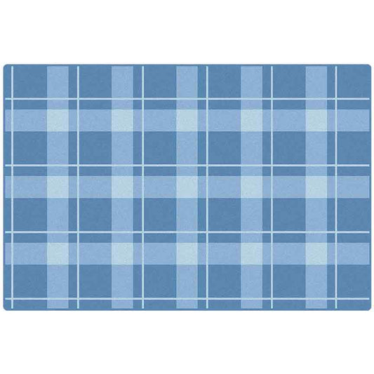 Blue Plaid Classroom Rug