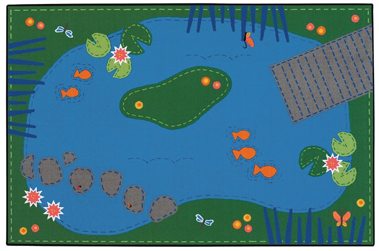 Tranquil Pond Primary Colors Classroom Rug, view 5