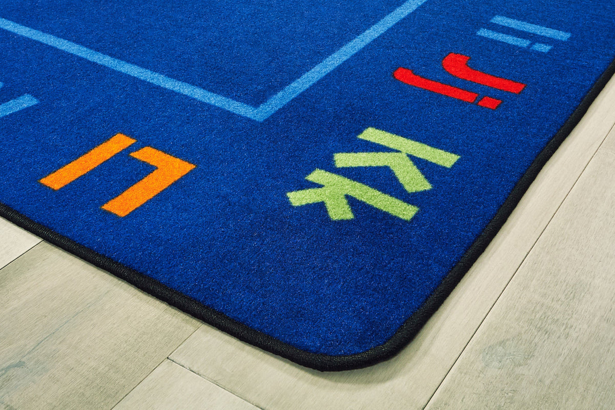 Alphabet Value Rainbow Border Classroom Rug, view 2