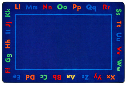 Alphabet Value Rainbow Border Classroom Rug