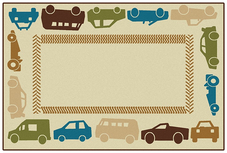 All Autos Border Play Classroom Rug, view 6