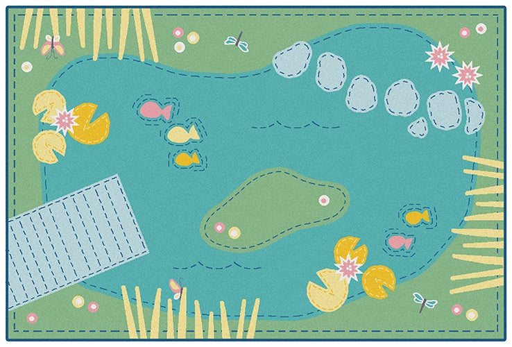 Tranquil Pond Tranquil Colors Classroom Rug, view 3