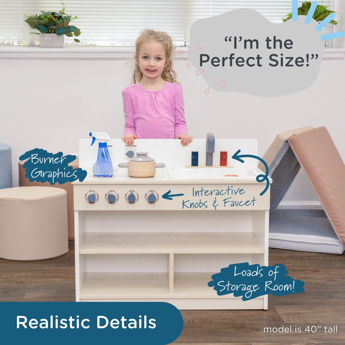 Toddler Combination Play Kitchen, Assembled, view 7