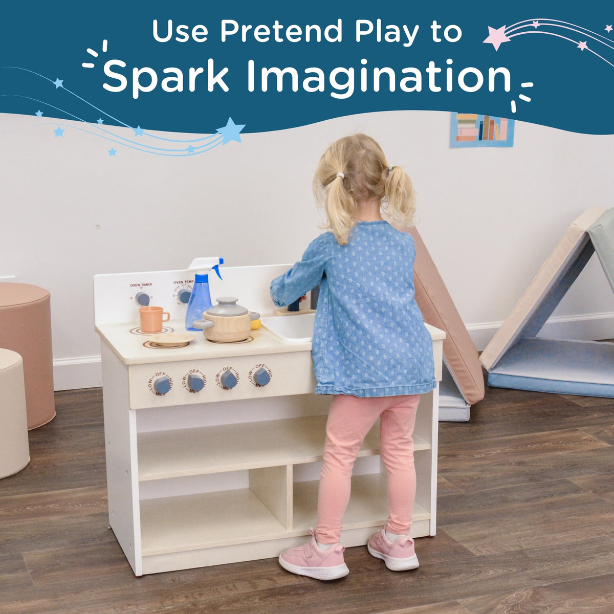 Toddler Combination Play Kitchen, Assembled, view 8